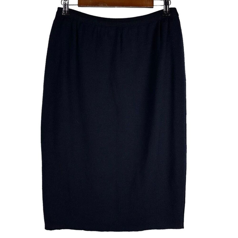 RODIER Womens Classic Dark Blue Medium Wool Blend Pull On Skirt